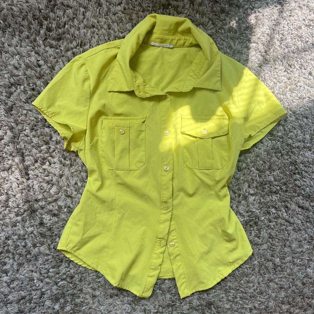 Hind Women's Yellow Button-Up Shirt